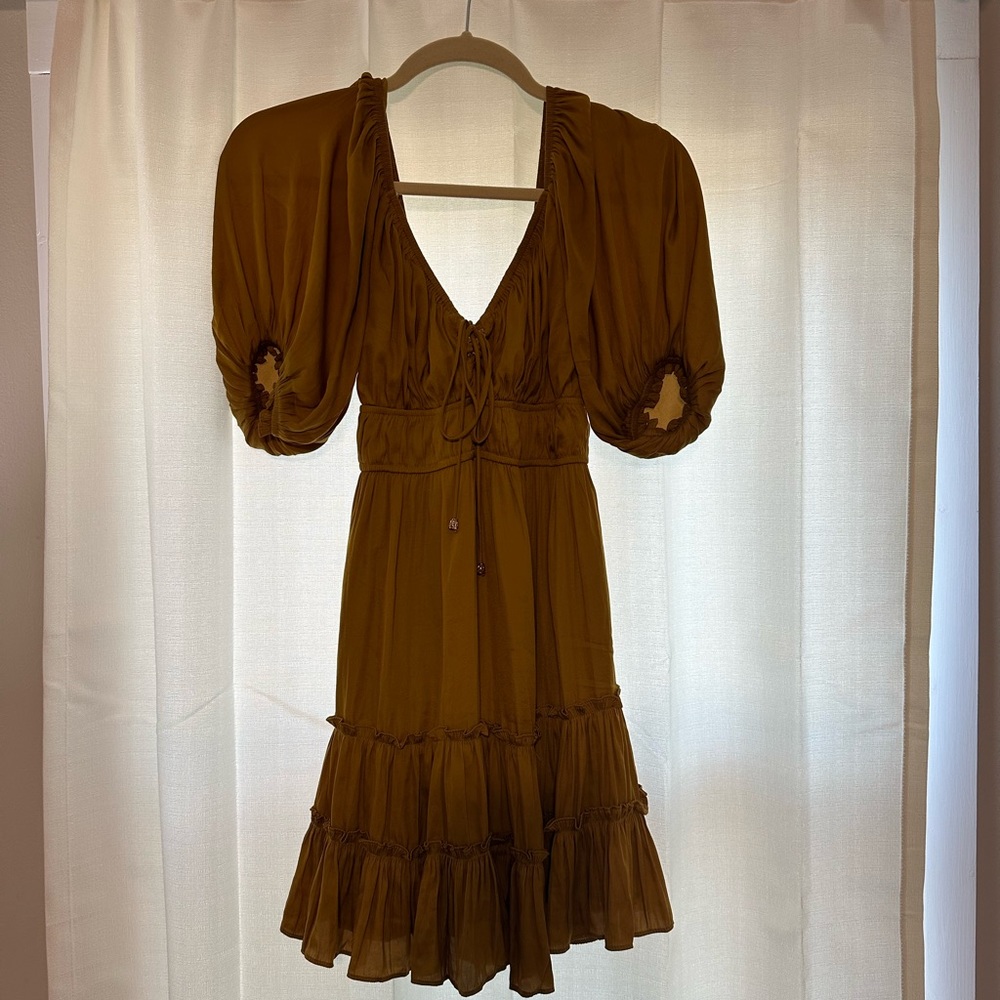 Mustard Seed Ruffled Dress Size Small in the color mustard
